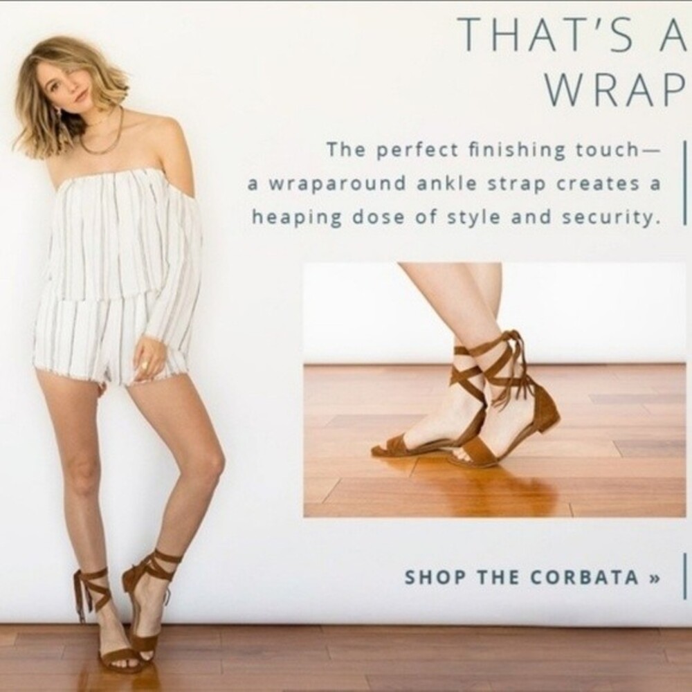 Stuart Weitzman Corbata Sandal brown Suede Ankle-Wrap flat woman's size 9.5 sexy